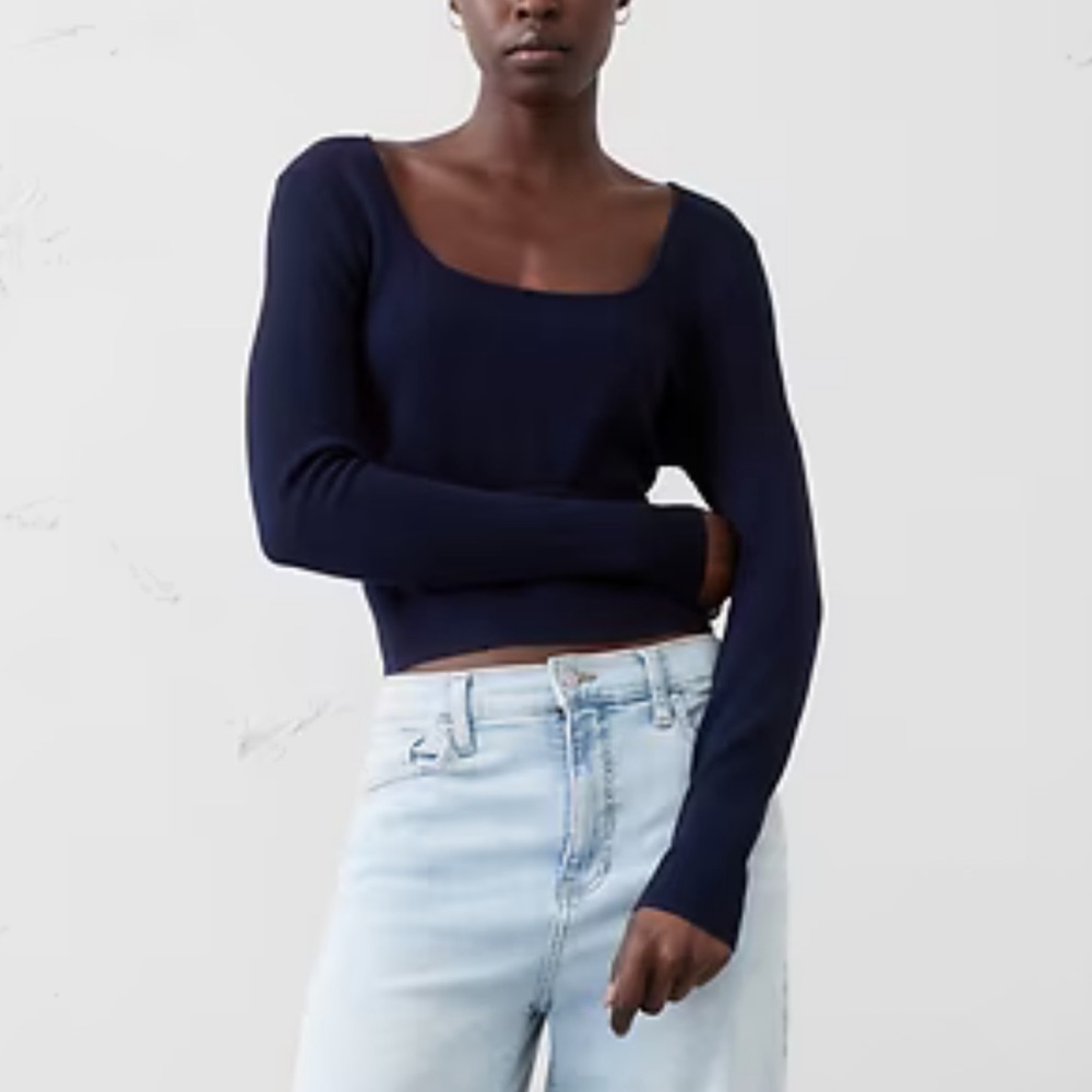 Banana Republic Navy Square Neck Sweater